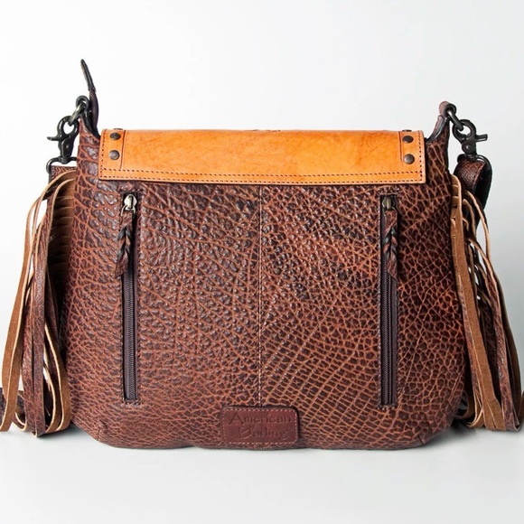 Western Bag Brown Fringe Genuine Leather Crossbody Bag Cowgirl Southwestern🔥🔥🔥 - Picture 5 of 5